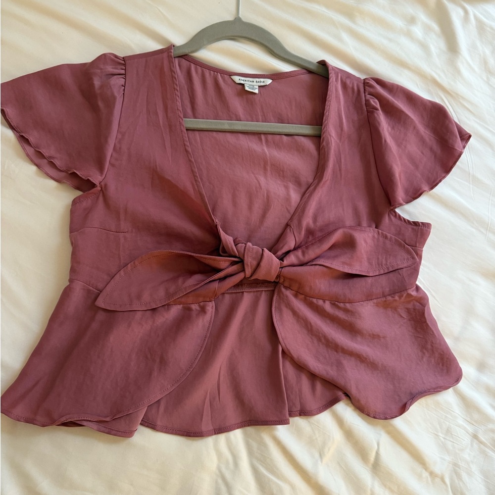 American Eagle Tie-Front Top
